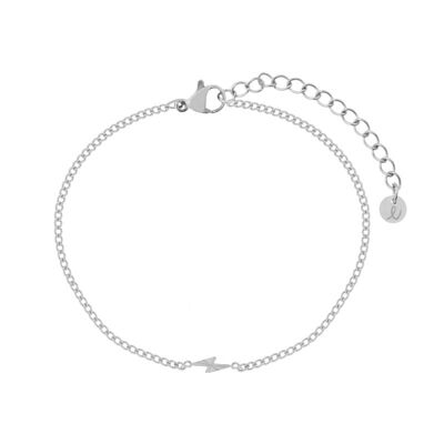 Bracelet flamed lightning - adult - silver