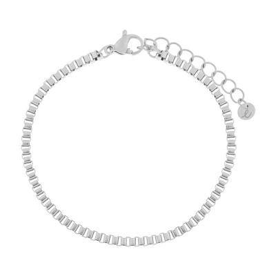 PULSERA BLOQUES BÁSICOS - ADULTO - PLATA