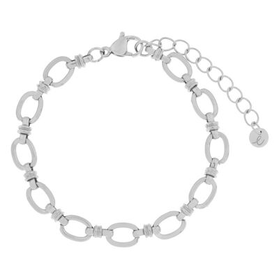 Bracelet basic linked ovals - adult - silver