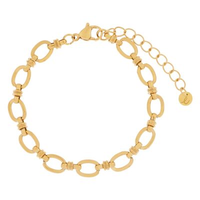 Bracelet basic linked ovals - adult - gold