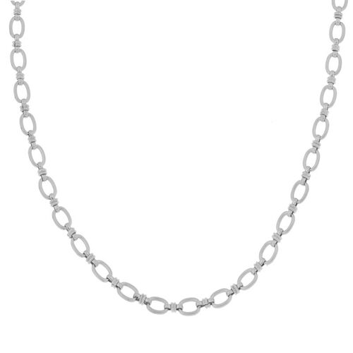 Necklace basic linked ovals - adult - silver