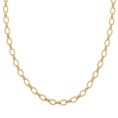 Necklace basic linked ovals - adult - gold