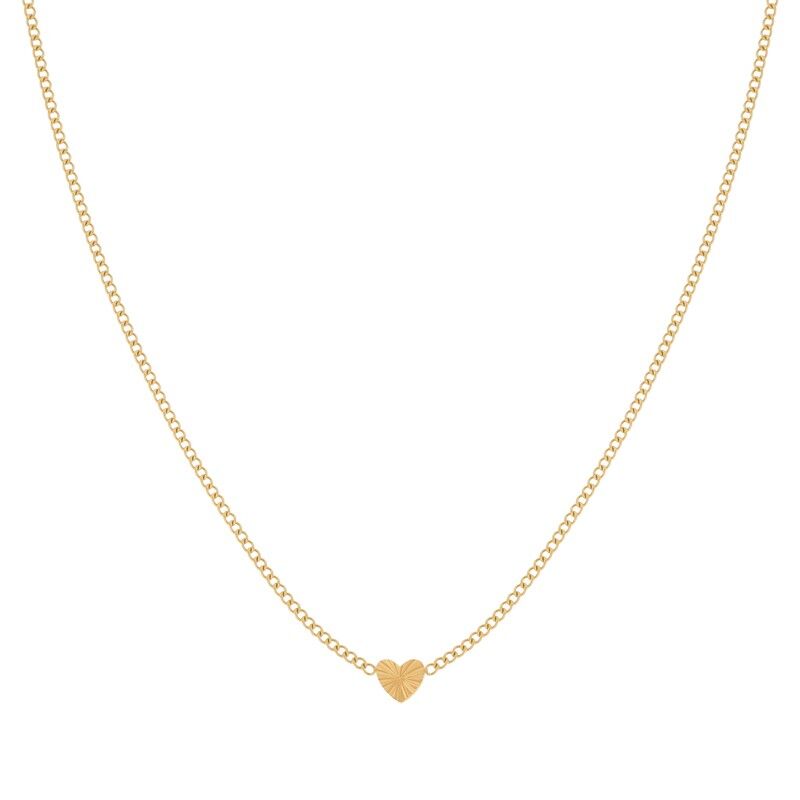 KETTING GEVLAMD HART - VOLWASSEN - GOLD