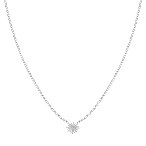 Necklace flamed sun - adult - silver