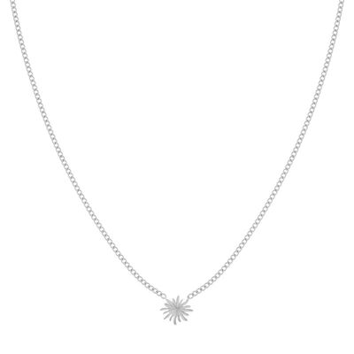 Necklace flamed sun - adult - silver