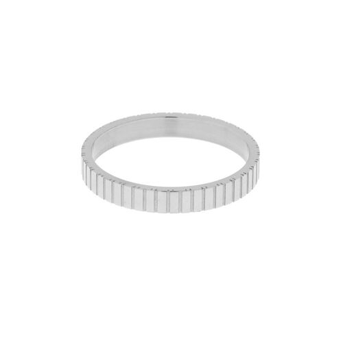 Ring fine stripes - size 16 - silver