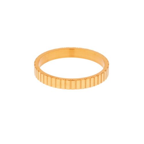 Ring fine stripes - size 16 - gold