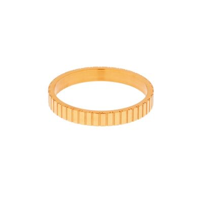 Ring fine stripes - size 17 - gold