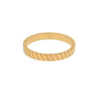 BAGUE FINES RAYURES TILTED - TAILLE 17 - OR