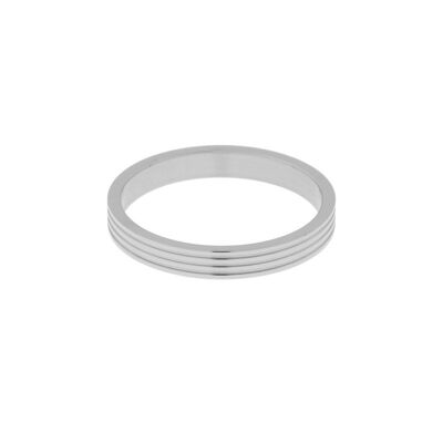 Ring fine fine lines - size 16 - silver