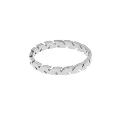 Ring fine cuts on the side - size 16 - silver