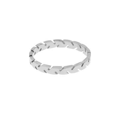 BAGUE COUPE FINE SUR LE COTE - TAILLE 16 - ARGENT