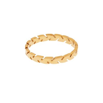 Ring fine cuts on the side - size 16 - gold