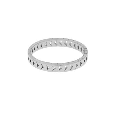 Ring fine cuts in the middle - size 17 - silver