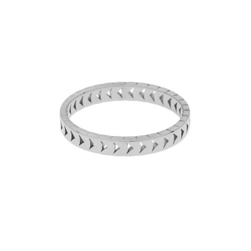 Ring fine cuts in the middle - size 18 - silver