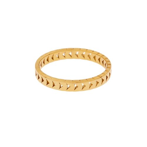 Ring fine cuts in the middle - size 18 - gold