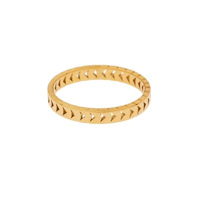 Ring fine cuts in the middle - size 18 - gold