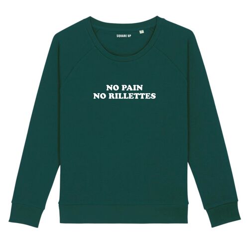 Sweat "No pain no rillettes" pour Femme - Couleur Vert Bouteille