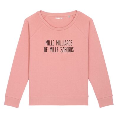 "A thousand billion thousand ports" sweatshirt - Woman - Color Canyon pink