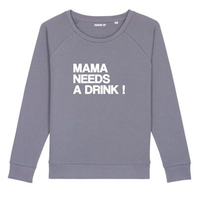 Felpa "Mamma ha bisogno di un drink" - Donna - Colore Lavanda