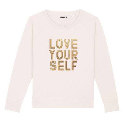 Sweat "Love Yourself" - Femme - Couleur Creme