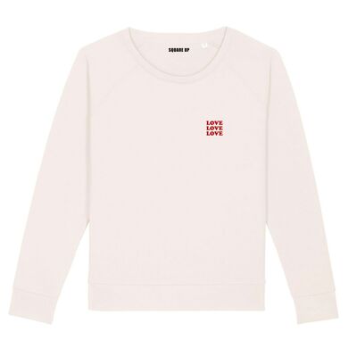 Sweatshirt "love love love" - Damen - Farbe Creme