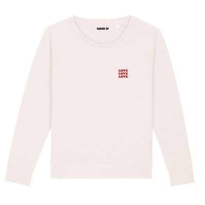 Sweat "love love love" - Femme - Couleur Creme