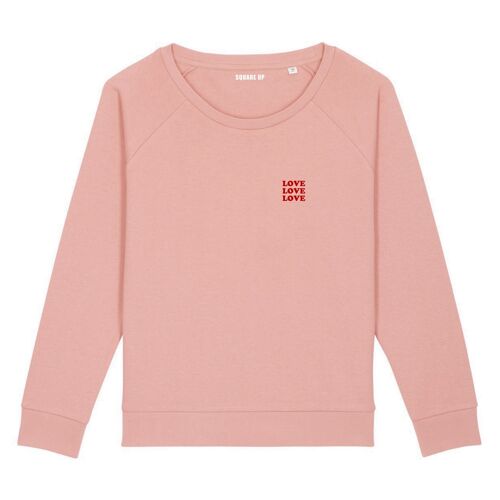 Sweat "love love love" - Femme - Couleur Rose canyon