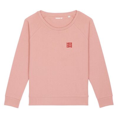 Sweatshirt "love love love" - Damen - Farbe Canyon pink