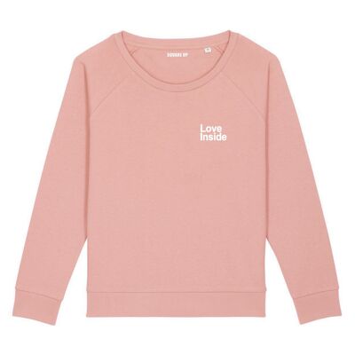 Sweatshirt "Love Inside" - Damen |Square Up- Farbe Canyon pink
