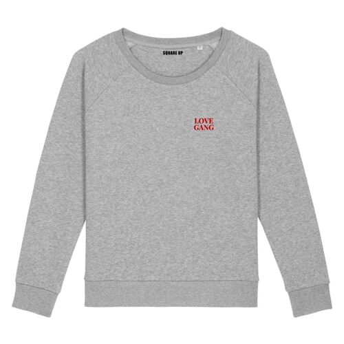 Sweat "Love gang" - Femme - Couleur Gris Chiné