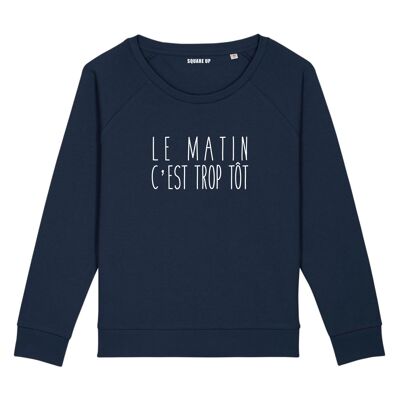 Sweatshirt "The morning is too early" - Women - Color Navy Blue