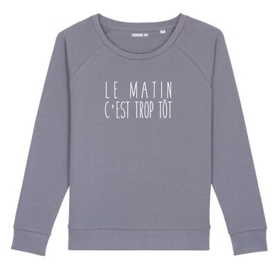 Sweatshirt "The morning is too early" - Woman - Color Lavender