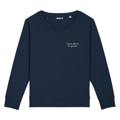 Sweat "Laissez pleurer les garçons" - Femme - Couleur Bleu Marine