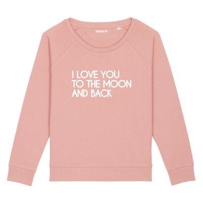 Sweatshirt "I love you to the moon and back" - Damen |Square Up- Farbe Canyon pink