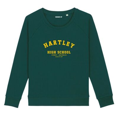 Sweat "Hartley High School" - Femme - Couleur Vert Bouteille
