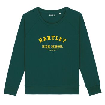 Sweat "Hartley High School" - Femme - Couleur Vert Bouteille