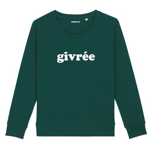 Sweat "Givrée" - Femme - Couleur Vert Bouteille