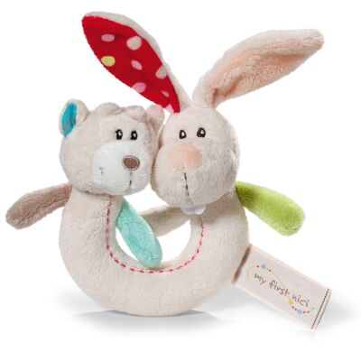 Couple grasping toy rabbit Tilli & Bär Taps with rattle