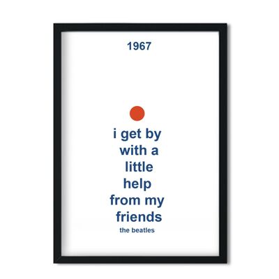 With a little help from my friends Beatles abstract Giclée Art Print