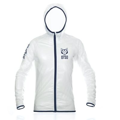 Unisex waterproof jacket white & navy blue