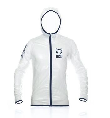 Unisex waterproof jacket white & navy blue