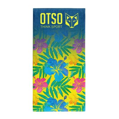 Blue Floral Microfiber Towel - OTSO
