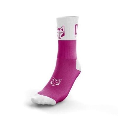 Mittelgroße Multisport-Socken in Fluo Pink/Weiß - OTSO