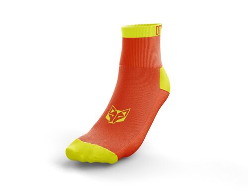 Chaussettes multisports basses orange fluo/jaune fluo - OTSO