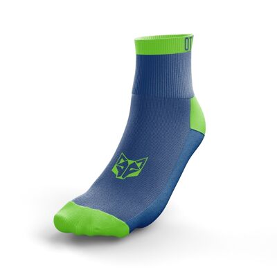 Chaussettes multisports basses bleu électrique/vert fluo - OTSO