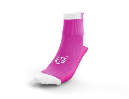 Chaussettes multisports basses rose fluo/blanche - OTSO