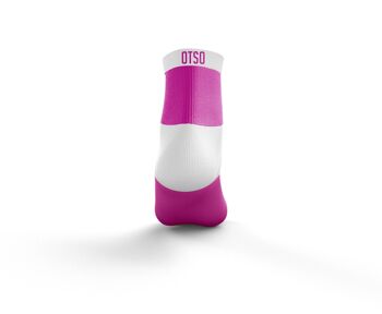 Chaussettes multisports basses rose fluo/blanche - OTSO 2