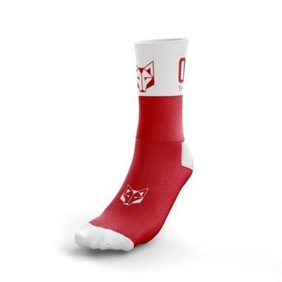 Medium red/white multisport socks - OTSO