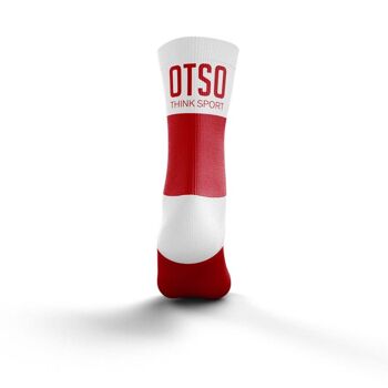 Chaussettes multisports medium rouge/blanc - OTSO 2